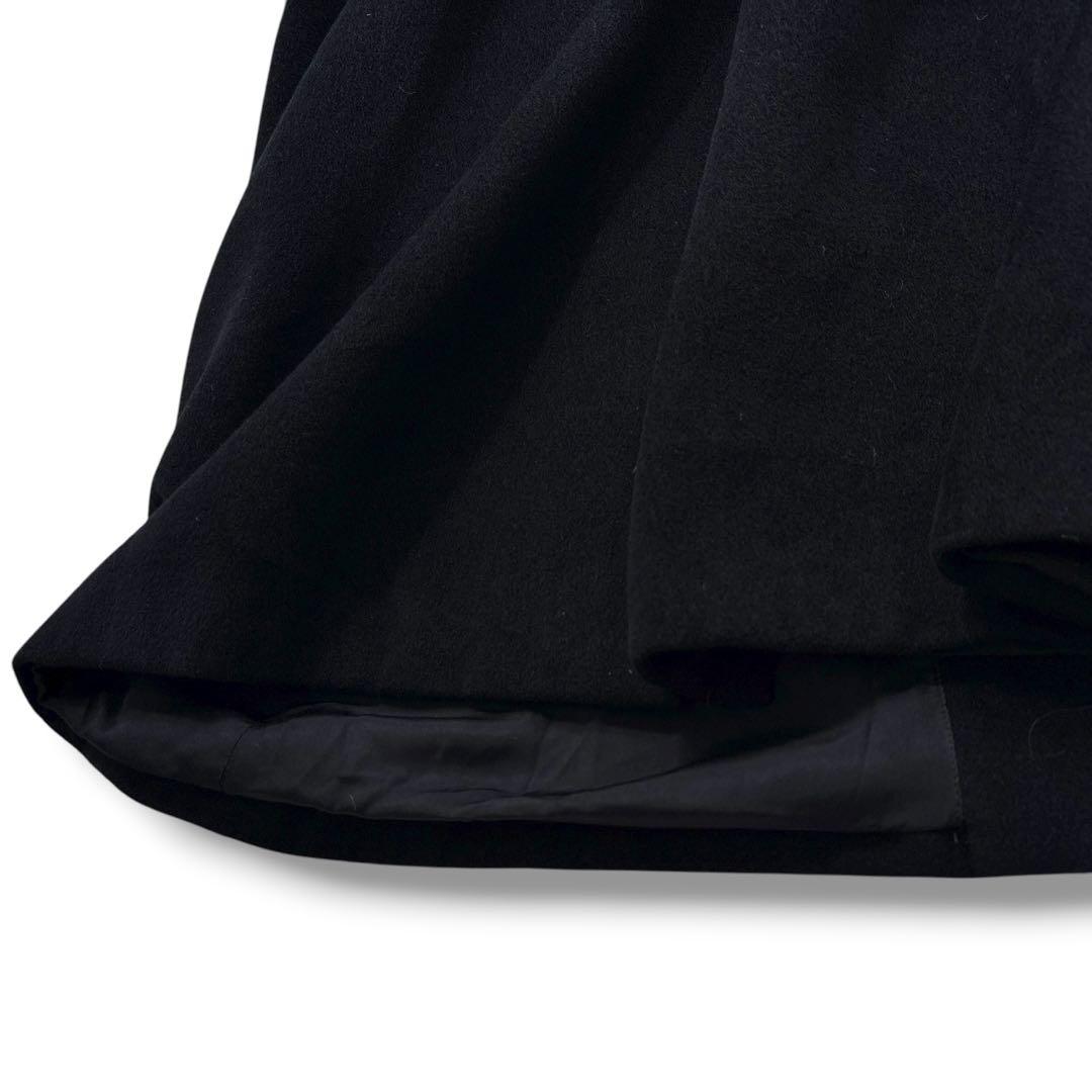 高級】ARMANI　エンポリオアルマーニ 　アンゴラ　トレンチコート　ロング　黒