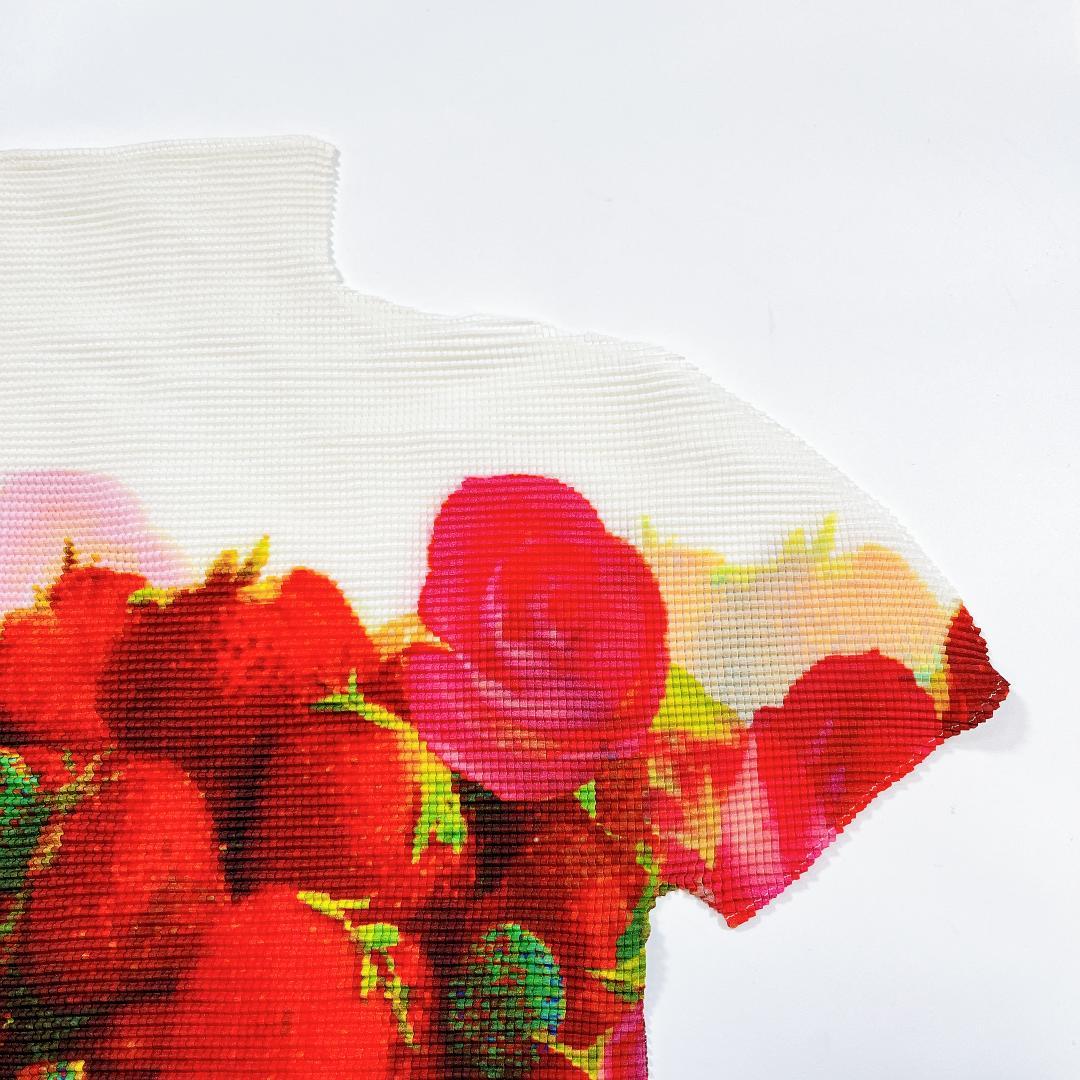 美品 me ISSEY MIYAKE いちご柄 半袖 カットソー ブラウス F