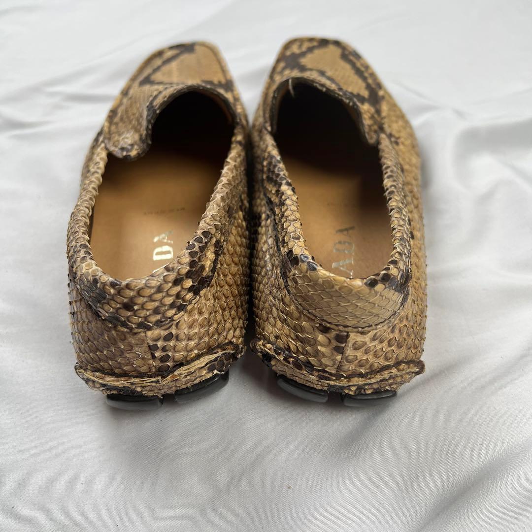 靴 PRADA python driving shoes loafers