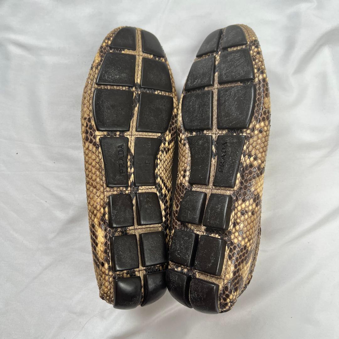 靴 PRADA python driving shoes loafers