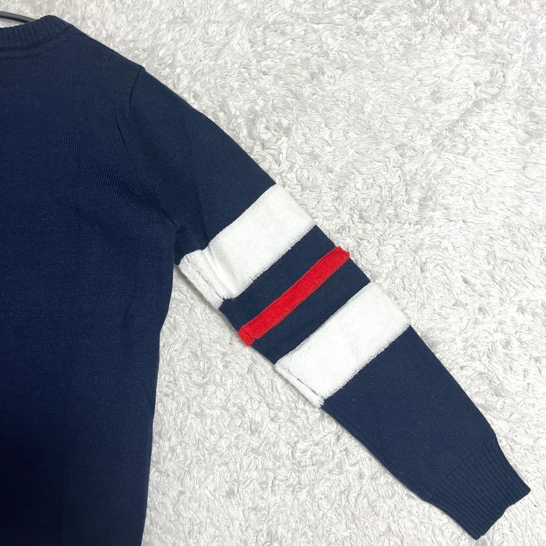 ニューバランス ゴルフウェア ニット セーター L相当 防風防寒 ビッグロゴ