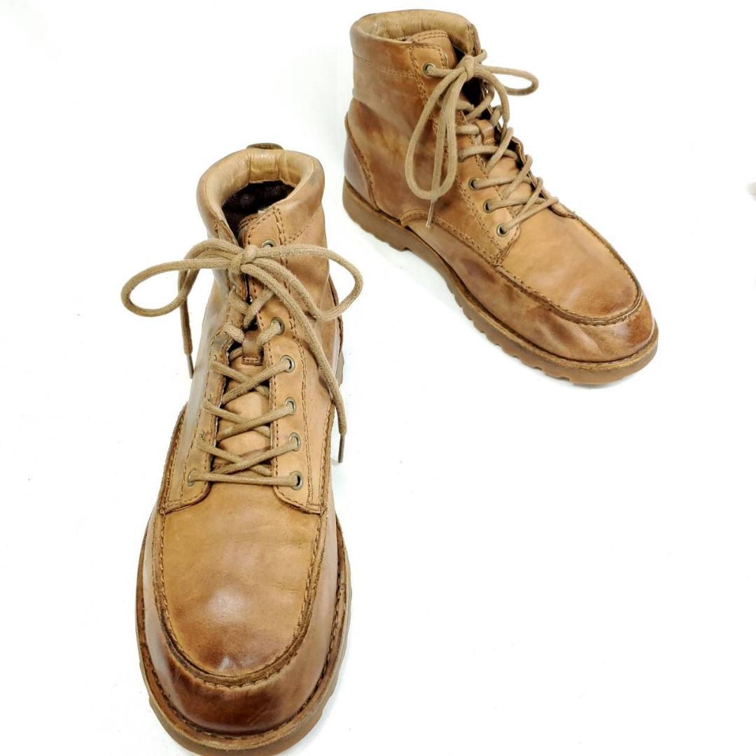 アグ　激レア　オールレザー　レースアップブーツ　27.5cm　ブラウン