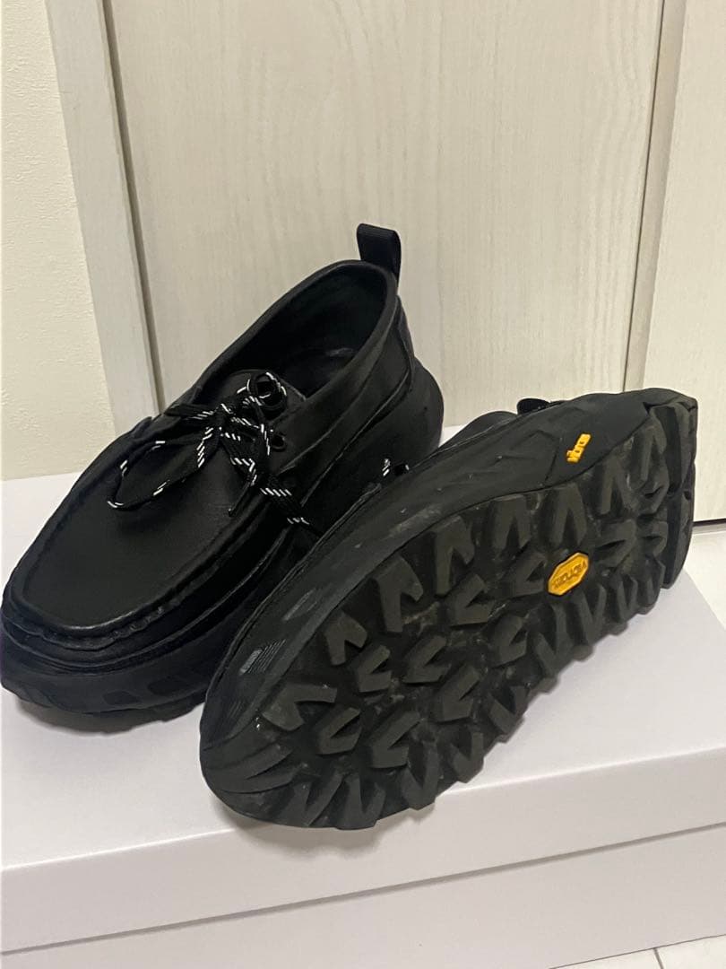 【中古】VIBRAM×OPENING ACT ボリュームレザーモカシンスニーカー