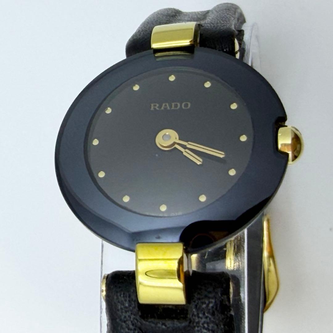 【稼働 新品電池】 RADO ラウンド クオーツ レディース 腕時計