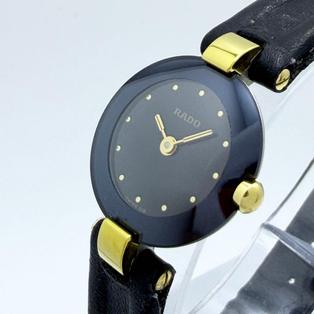 【稼働 新品電池】 RADO ラウンド クオーツ レディース 腕時計