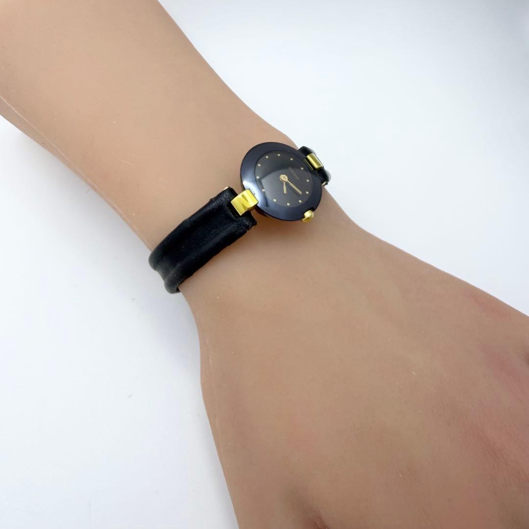 【稼働 新品電池】 RADO ラウンド クオーツ レディース 腕時計