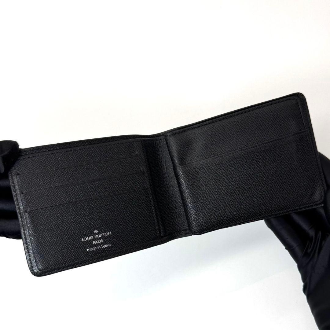 良品 ルイヴィトン タイガ ポルト ビエ 3 ヴォレ 財布 札入れ ブラック 黒