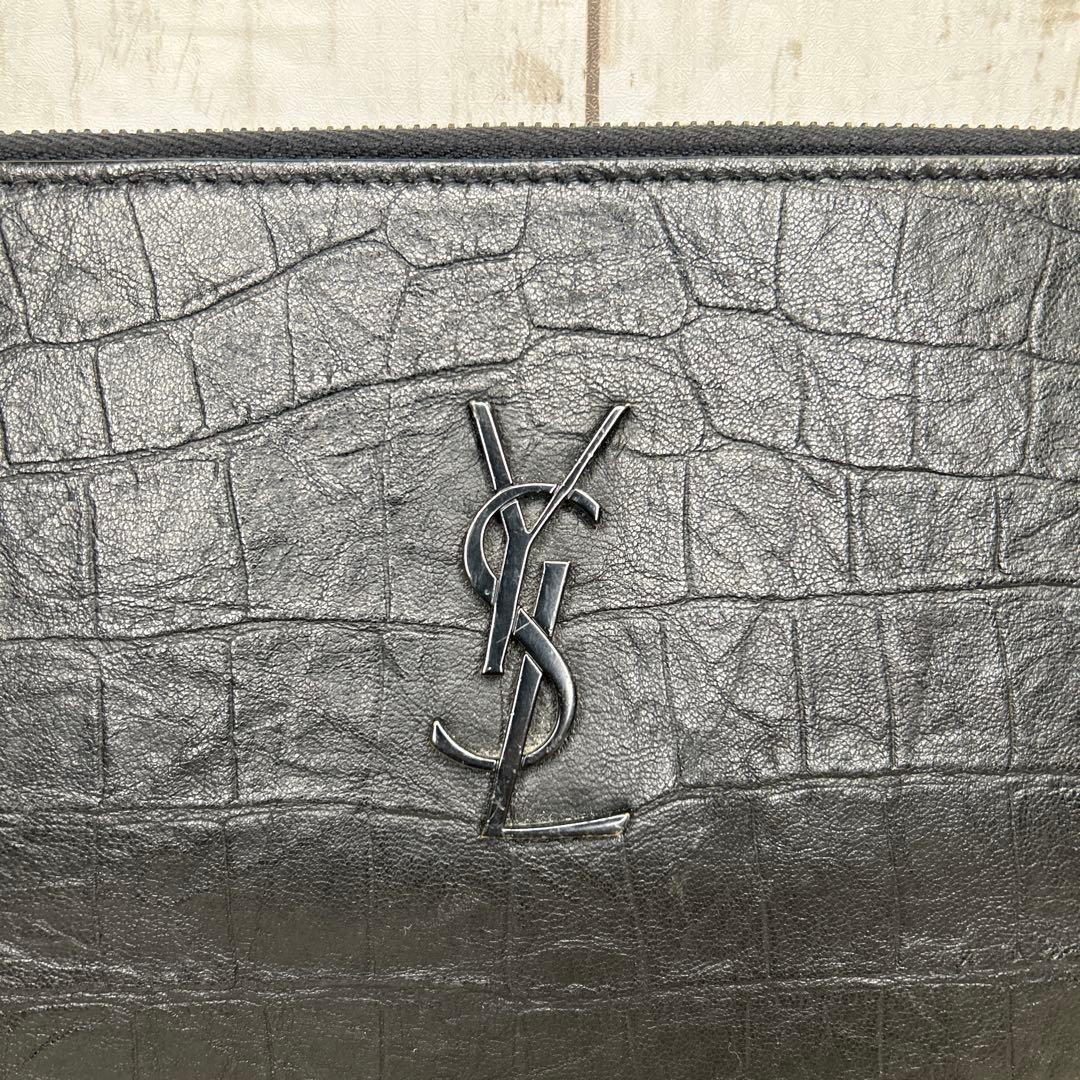 サンローラン　YSL クラッチバッグ　セカンドバッグ　レザー　ロゴ