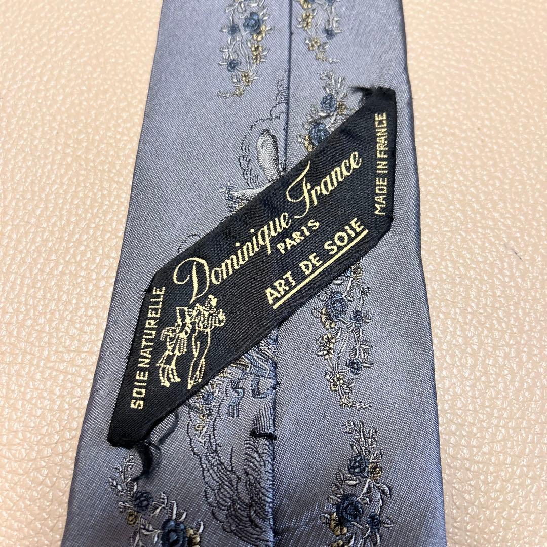 ドミニクフランス　ネクタイ　ストライプ ドット　チェック　グレー　灰色