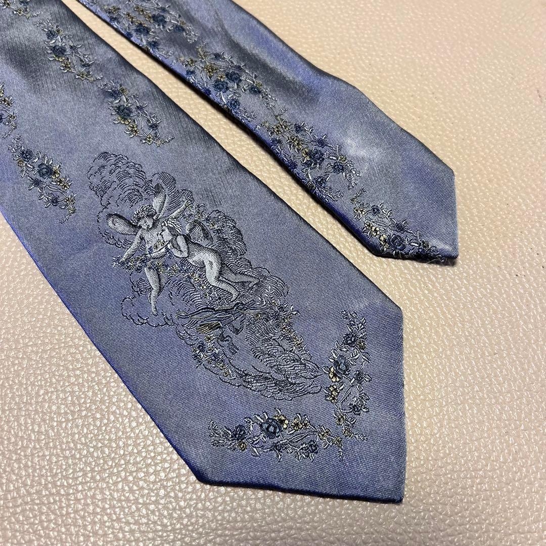 ドミニクフランス　ネクタイ　ストライプ ドット　チェック　グレー　灰色