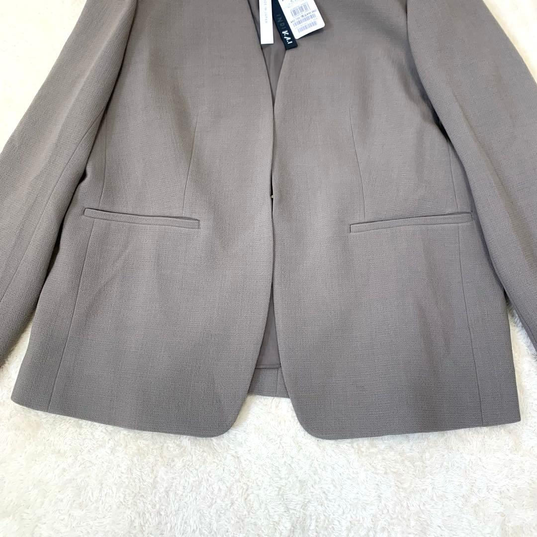 yuka様 新品タグ付 日本製 定価 INDIVI ノーカラージャケット ウール