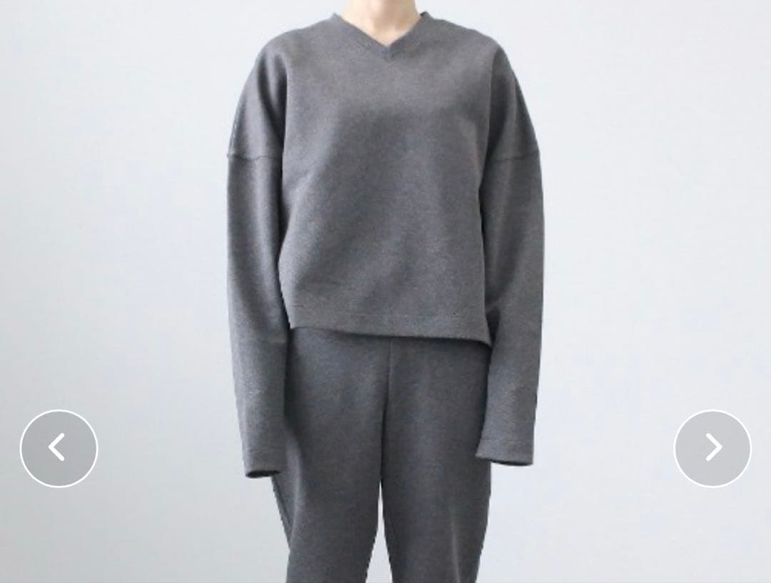 COUDRE クードル ダークグレー Vネック 長袖 スウェット 金子綾