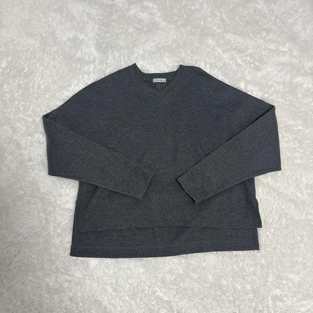 COUDRE クードル ダークグレー Vネック 長袖 スウェット 金子綾