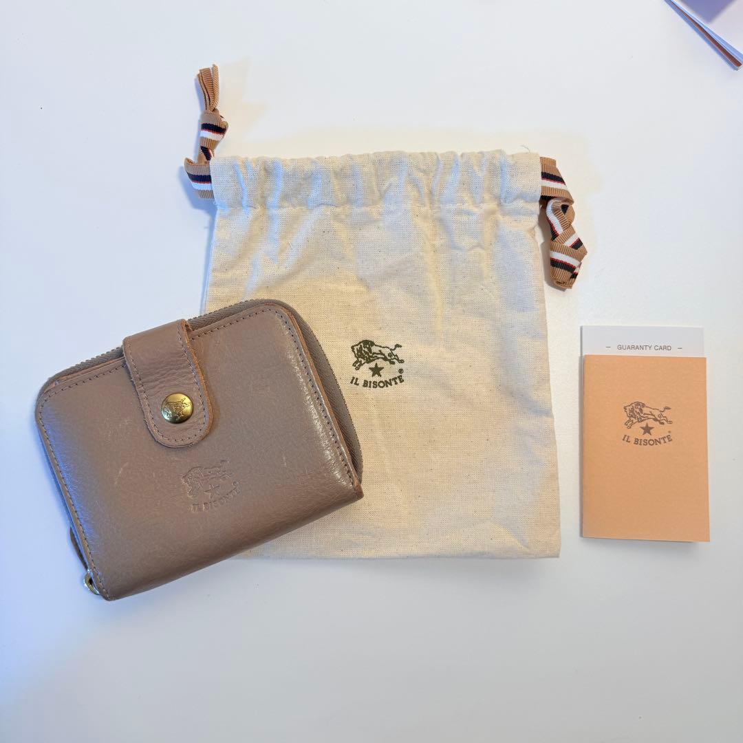 イルビゾンテ　折りたたみ財布　グレージュ　ほぼ未使用