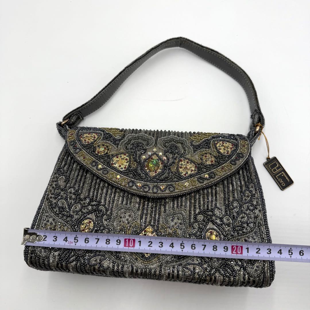 【超美品】　ロロピアーナ　ビーズバッグ　宝石装飾