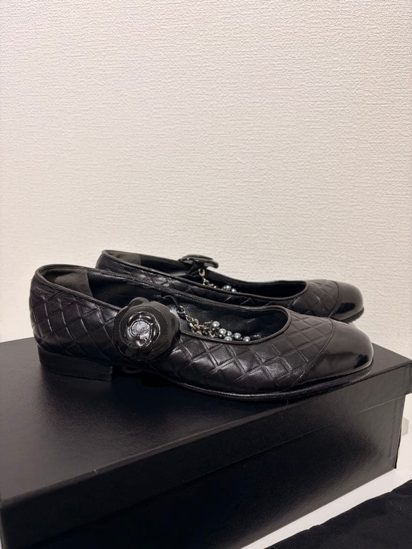 Chanel シャネル バレリーナ ココマーク パールパンプス フラットシューズ