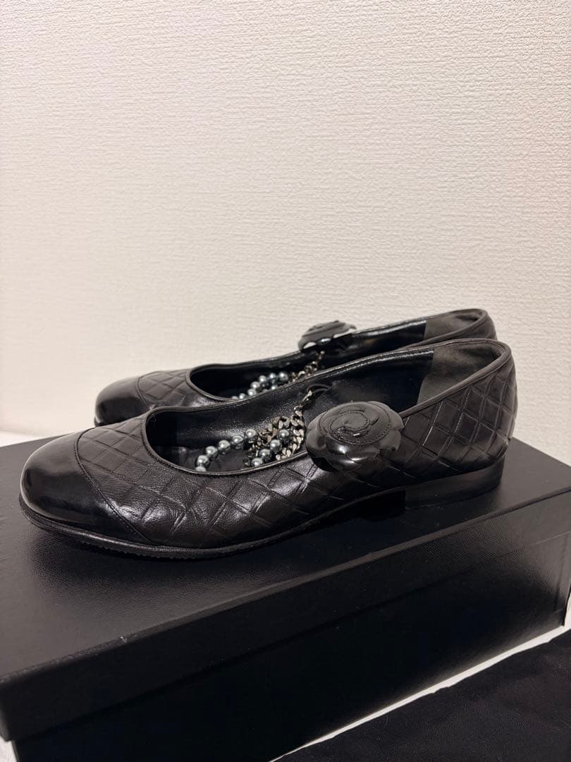 Chanel シャネル バレリーナ ココマーク パールパンプス フラットシューズ