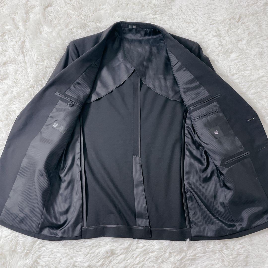 美品✨ スーツセレクト 黒タグ スリーピース AB6 黒 フォーマル 100’s