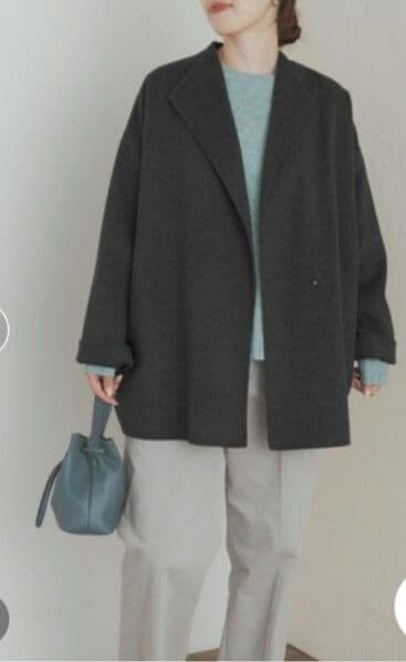 アーバンリサーチドアーズ　ウールリバーミドルガウンコート　チャコール
