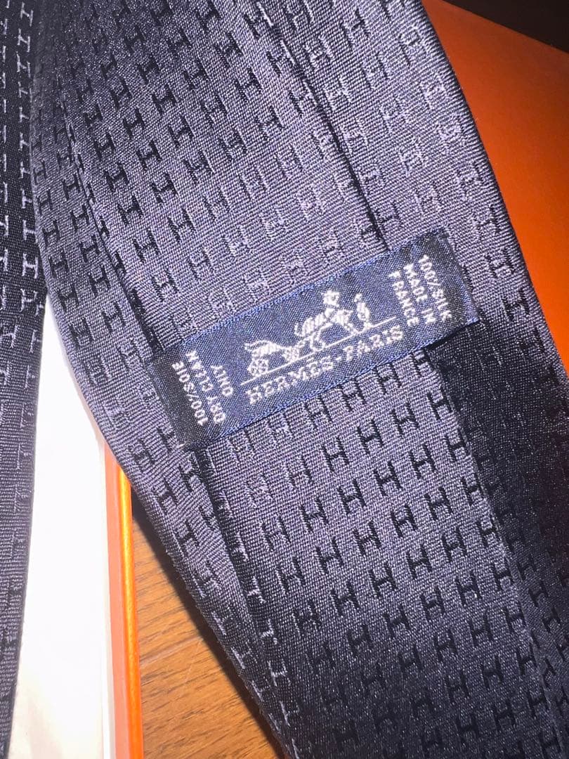 HERMES エルメス ネクタイ　ファソネ　ブラック