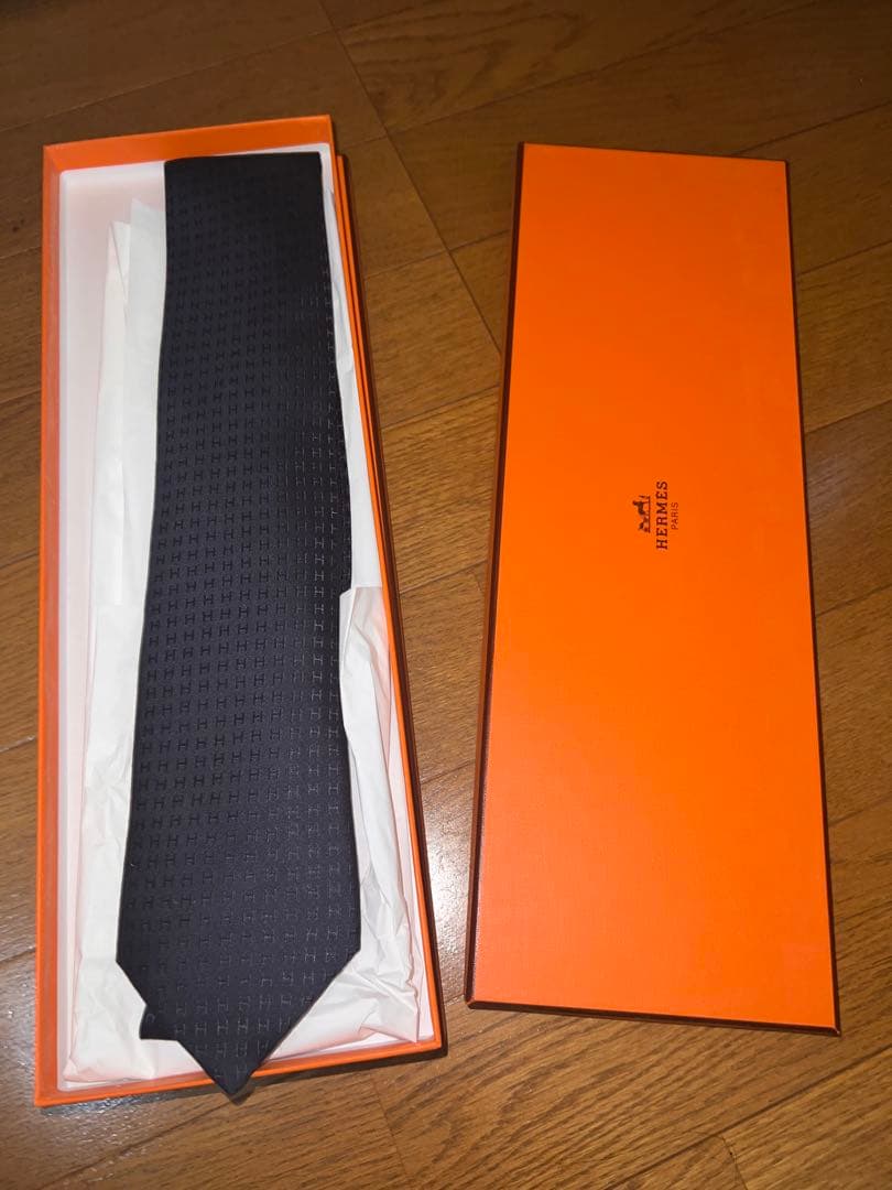 HERMES エルメス ネクタイ　ファソネ　ブラック