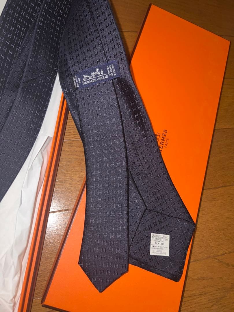 HERMES エルメス ネクタイ　ファソネ　ブラック