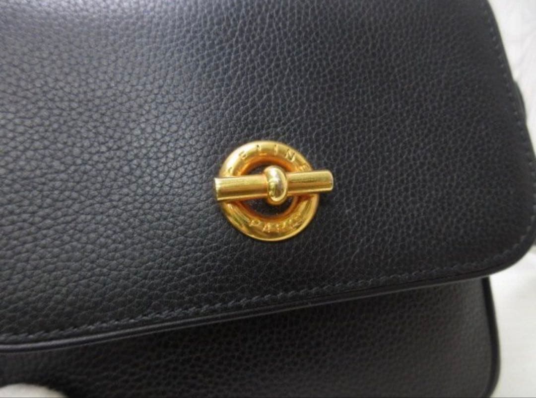 セリーヌ　ヴィンテージショルダーバッグ　ブラック