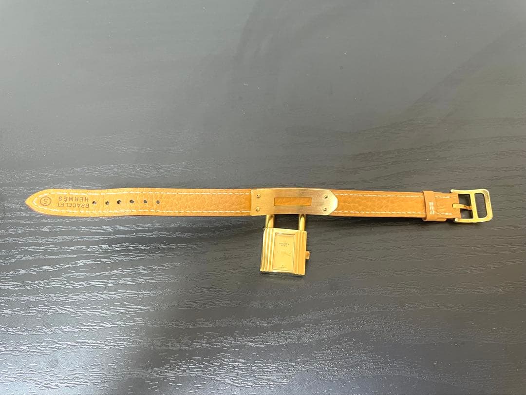 あ*♡様 HERMES ケリーウォッチ ゴールド×ライトブラウン 腕時計 現状お