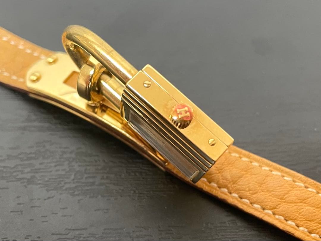 あ*♡様 HERMES ケリーウォッチ ゴールド×ライトブラウン 腕時計 現状お