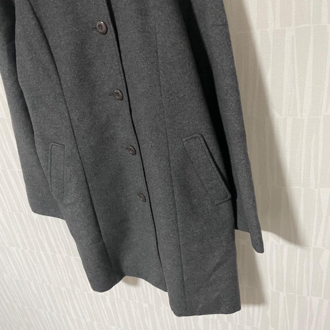 【カシミヤ100%】レリアン Leilian ステンカラーコート グレー 11