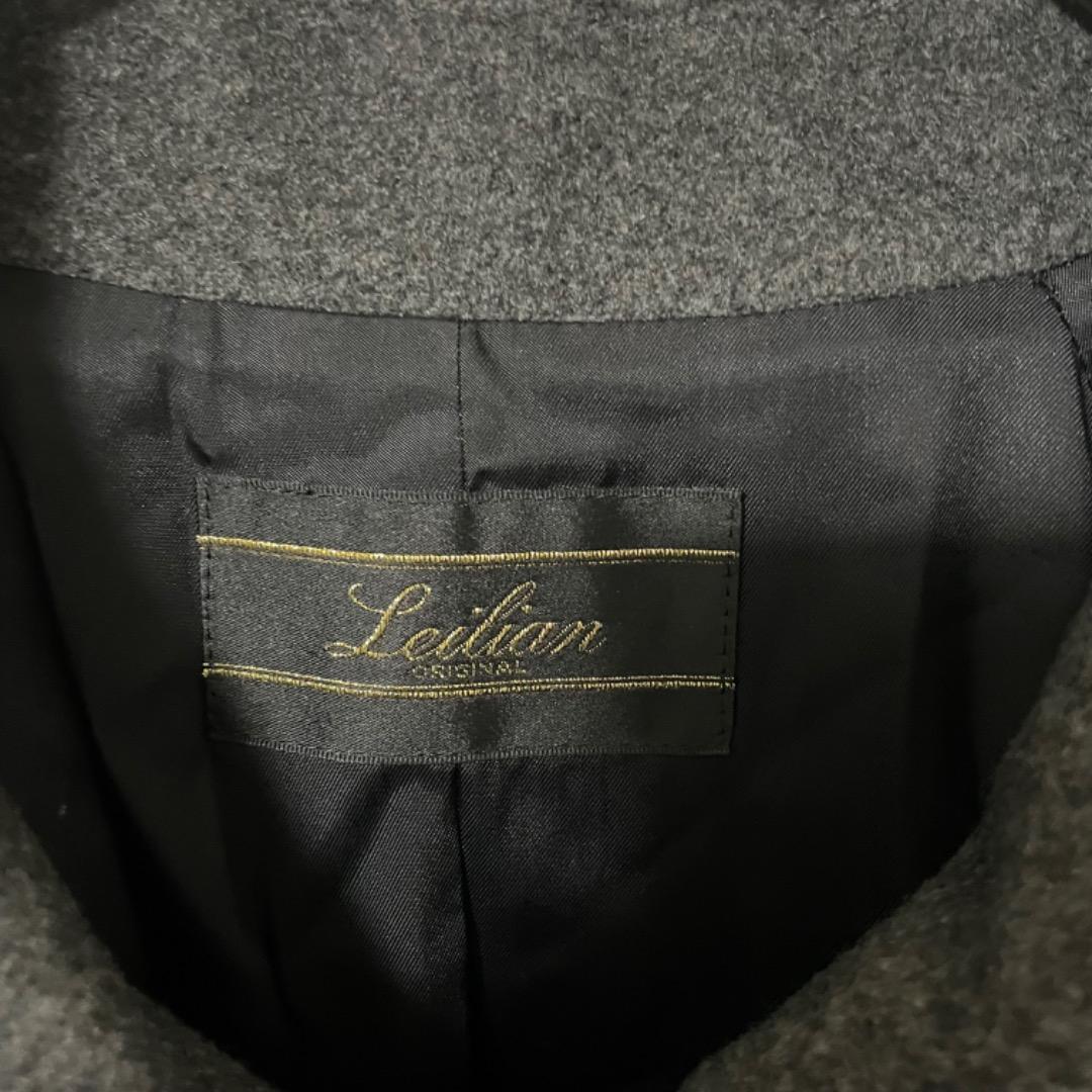 【カシミヤ100%】レリアン Leilian ステンカラーコート グレー 11