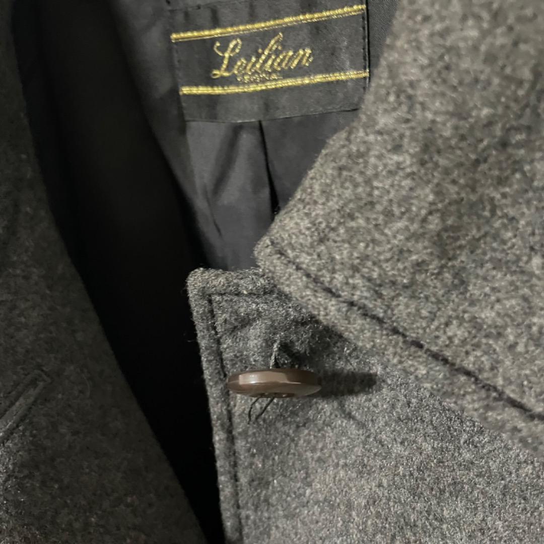 【カシミヤ100%】レリアン Leilian ステンカラーコート グレー 11