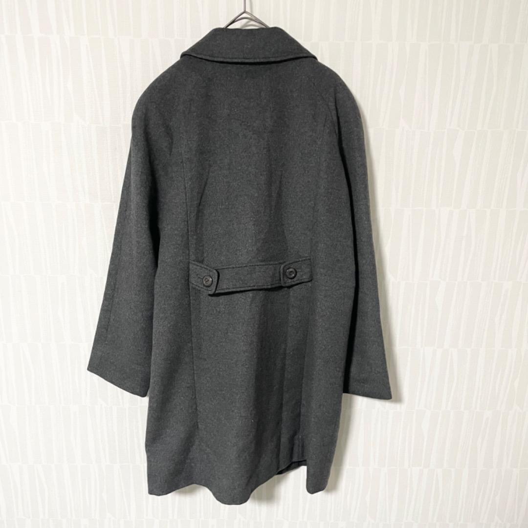 【カシミヤ100%】レリアン Leilian ステンカラーコート グレー 11