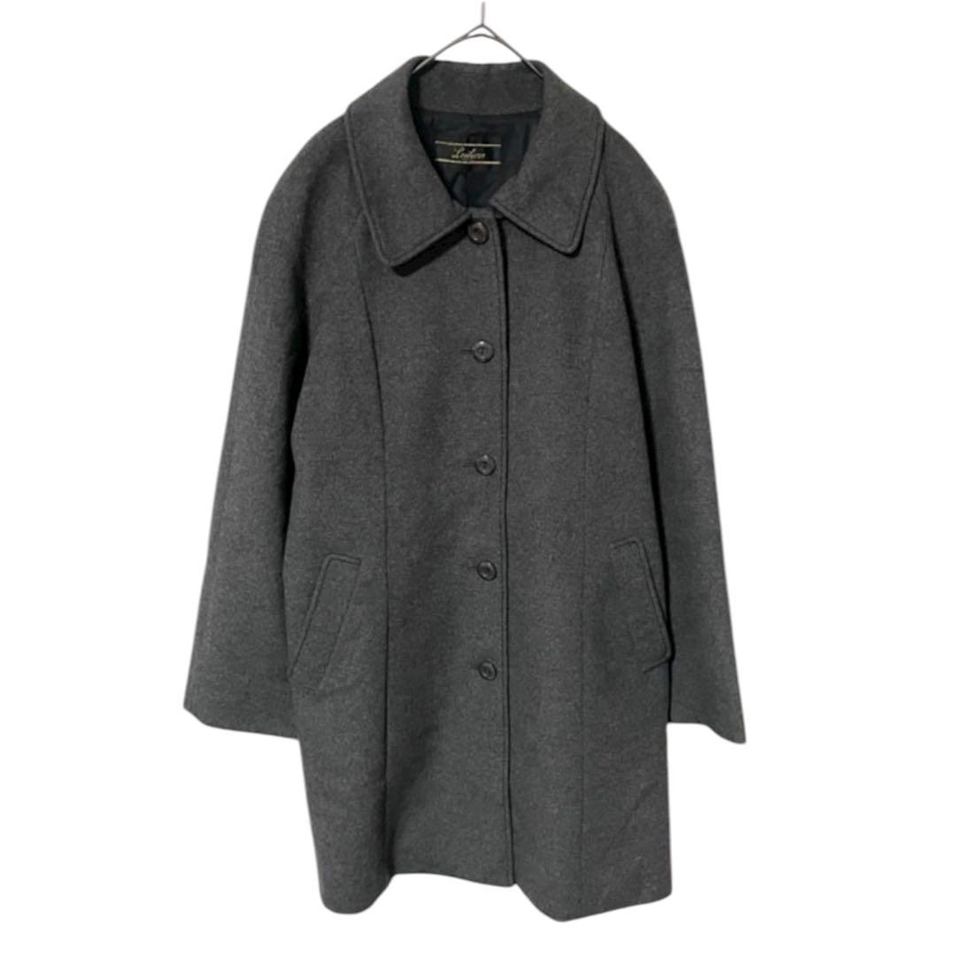 【カシミヤ100%】レリアン Leilian ステンカラーコート グレー 11