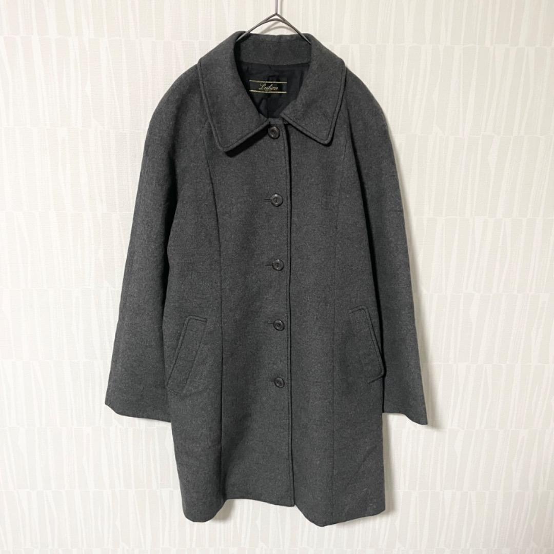 【カシミヤ100%】レリアン Leilian ステンカラーコート グレー 11