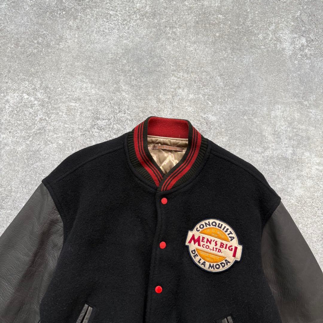 【Men's Bigi】 メンズビギ スタジャン ヴィンテージ ブラック 刺繍