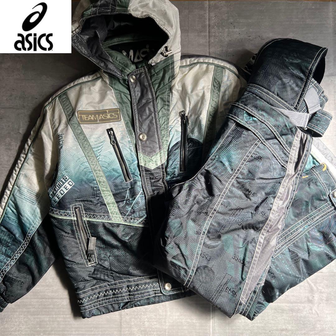 超激レア】Asics アシックス　グラフィック　スキーウェアセットアップ　日本製