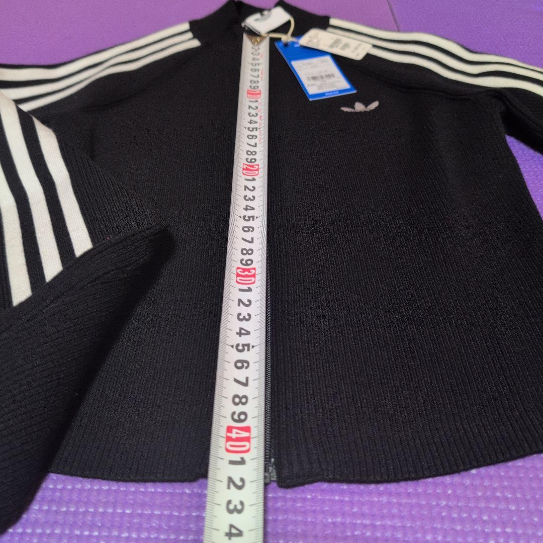 新品未使用！adidas ブラック ジップアップ　 ニットジャケ　 L