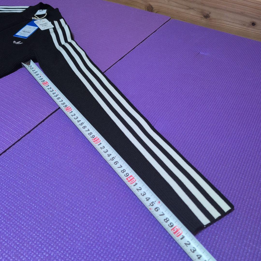 新品未使用！adidas ブラック ジップアップ　 ニットジャケ　 L
