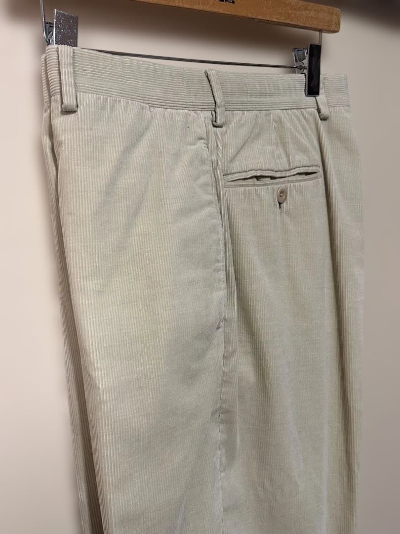 HERMES ベージュ コーデュロイスラックス