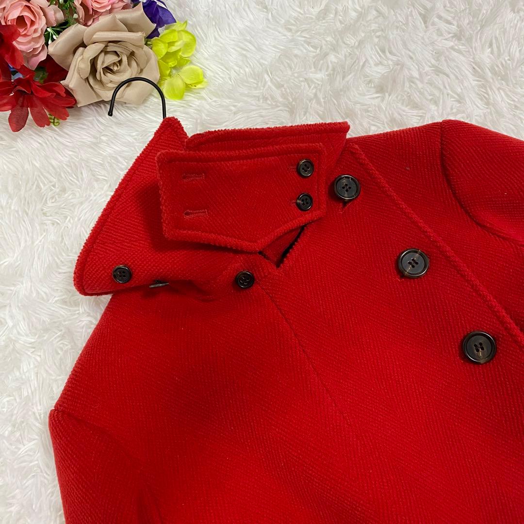 【極美品】 アクアスキュータム　ウールブレンドコート　ヘリンボーン　ベルト付き