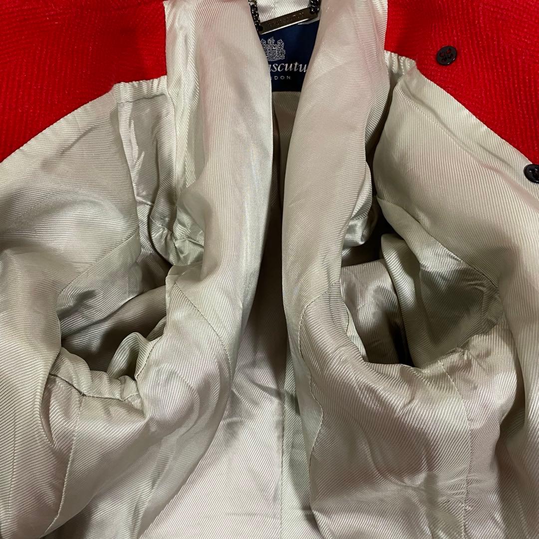 【極美品】 アクアスキュータム　ウールブレンドコート　ヘリンボーン　ベルト付き