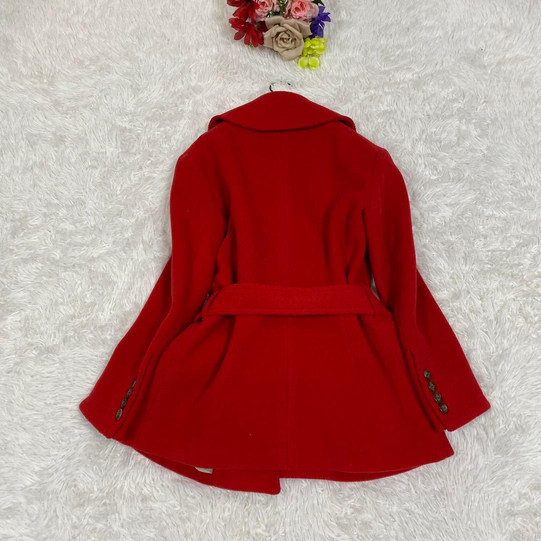 【極美品】 アクアスキュータム　ウールブレンドコート　ヘリンボーン　ベルト付き