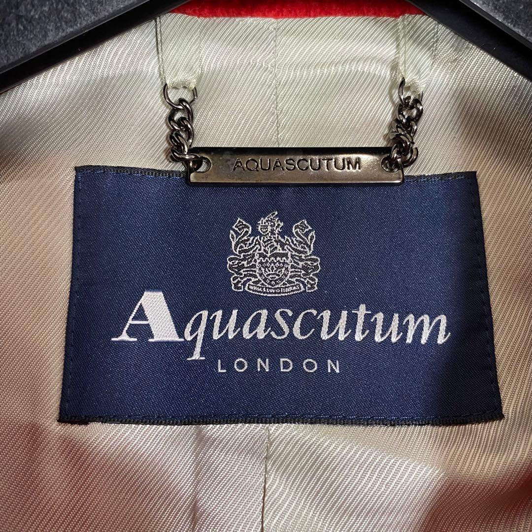 【極美品】 アクアスキュータム　ウールブレンドコート　ヘリンボーン　ベルト付き