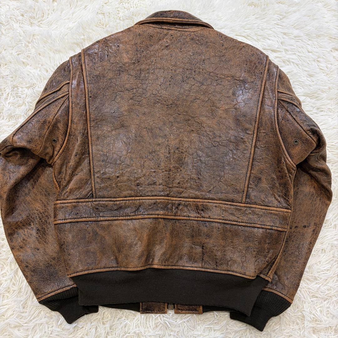 AVIREX G-2 ラムレザー フライトジャケット ブラウン M相当 古着