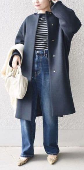 yuiko SHIPSコクーンノーカラーコートSuper140