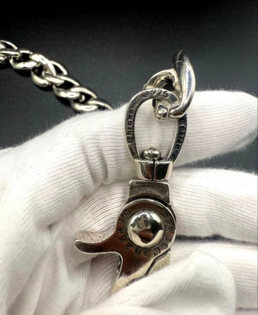 silver925刻印あり　クロスウォレットチェーンプレーンチェーン