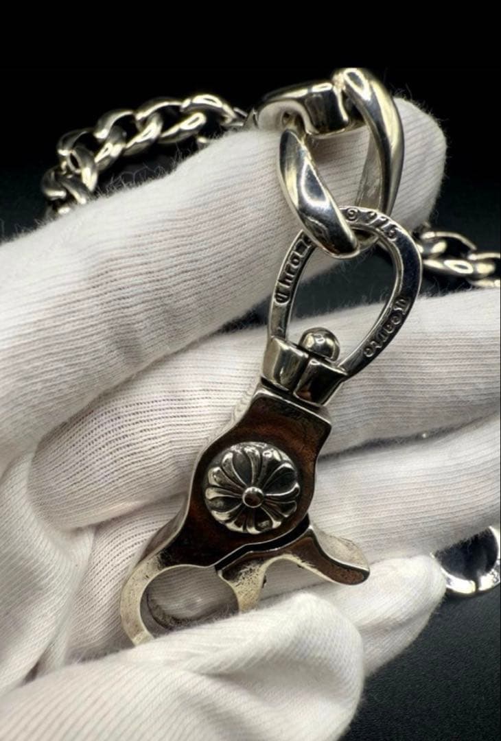 silver925刻印あり　クロスウォレットチェーンプレーンチェーン