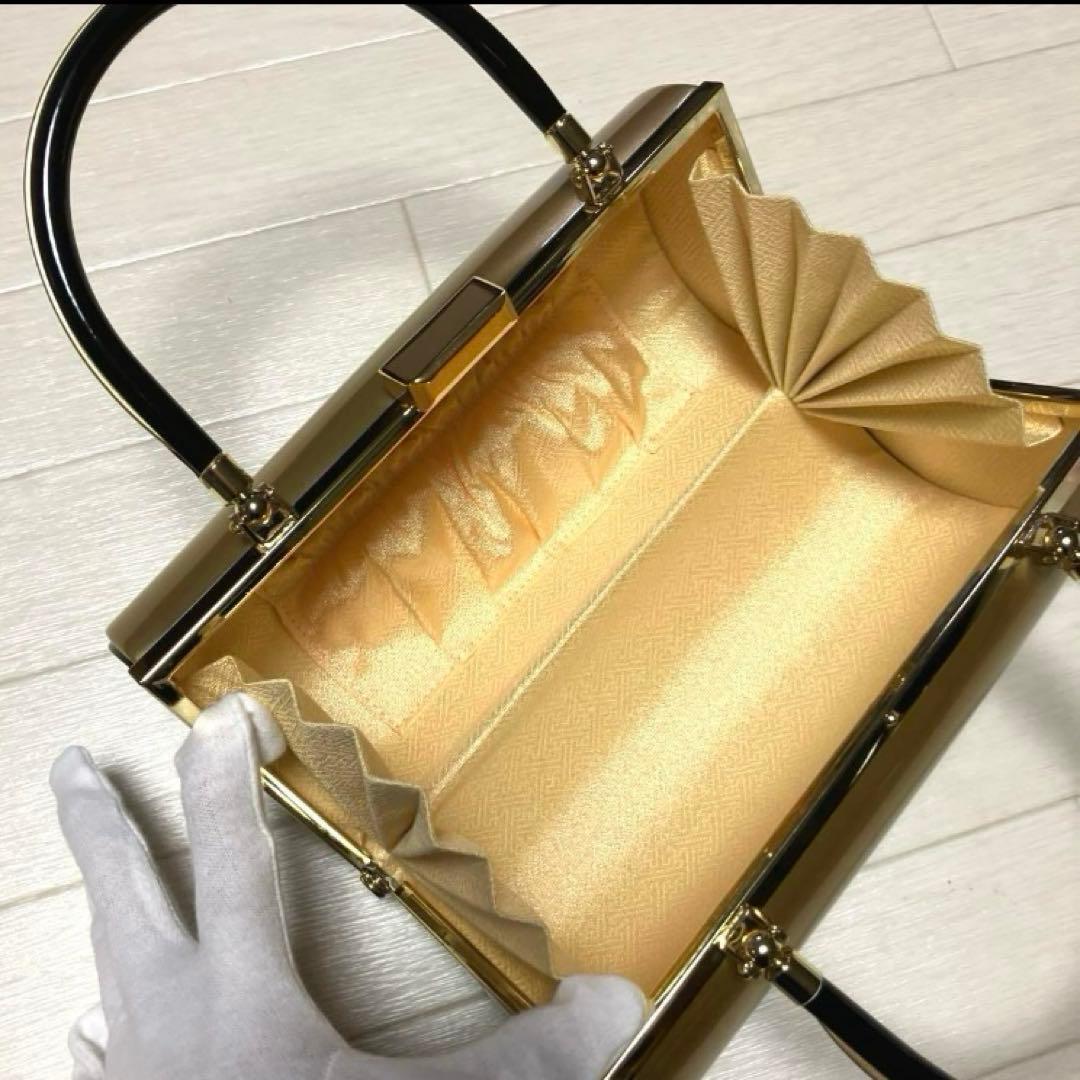 《美品》草履バッグセット　ゴールド　ブラック