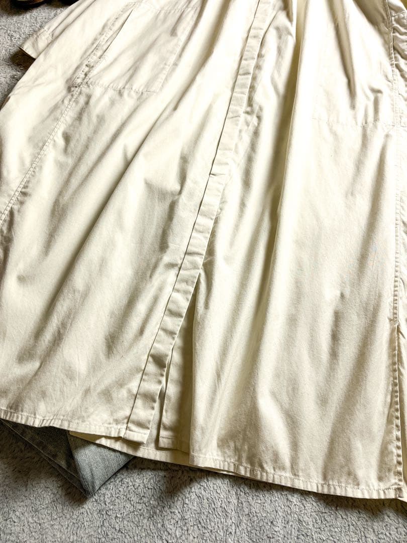 【kagure】かぐれ 綿100% ギャザーシャツワンピース アイボリー F